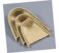 ORFOFE 2Pcs Mini Bamboo Woven Dustpan Decorative Artware Handcrafted Craftwork for Home Kitchen Wall Decoration and Photography Props