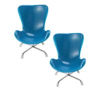 ORFOFE 2pcs Mini Plastic Computer Chairs for Doll House Furniture DIY Decorative Photo Props Blue Miniature Accessories for Crafting and Home Decor