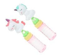 ORFOFE 2pcs Mini Unicorn Bubble Wands Small Bubble Blowing for Birthday Party Favors and Outdoor Play Safe for Party Bag Fillers with Cute Cartoon Design Random Color