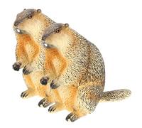 ORFOFE 2pcs Miniature Groundhog Statue Realistic Groundhog Figurine for Home Decor Garden Cake Ornaments Teaching Prop for Early Learning