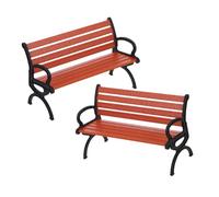 ORFOFE 2pcs Miniature Wooden Park Bench Models for Dollhouse Furniture Detailed Tiny Doll Bench with Authentic Design for Fairy Garden Home Decor Office Desk Shelf Ornament