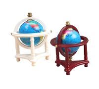 ORFOFE 2pcs Miniature World Globe Educational Earth Globes for Dollhouse Study in Amp White Realistic Tiny Model for Home Office Decor and Collector Display