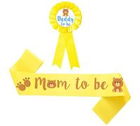 ORFOFE 2pcs Mom Sash and Dad Corsage Set Shower Decorations for Expecting Parents Vibrant Colors for Gender Reveal Celebrations