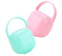 ORFOFE 2pcs Pacifier Storage Box Handle Portable Lidded Case for Soother Bibs and Feeder Travel and Household Storage