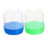 ORFOFE 2Pcs Parrot Bathing Box with Smooth Edges Hanging Bird Cage Bathtub for Indoor Birds Stress Relief and Easy Cleaning Green and Blue