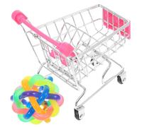 ORFOFE 2pcs Parrot Cart Toy and Colorful Rattan Ball Set, Interactive Bird Activity Chewing and Training Toys for Parrots and Small Birds, Suitable for Cage Play and Cognitive Development Random Color