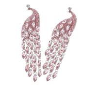 ORFOFE 2pcs Peacock Brooch Pin Rhinestone Metal Lapel Pin Elegant Design Convenient to Wear and Remove Comfortable to Touch for Anniversaries and Suits