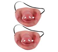 ORFOFE 2pcs Pig Nose Half Masks for Halloween Cosplay Realistic Latex Pig Head Masks with Elastic Band Accessory for Parties and Wedding Games