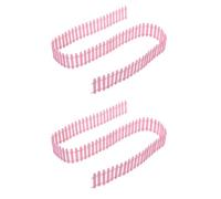 ORFOFE 2pcs Pink Mini Landscape Fence 1m Long x 5cm High Wooden Garden Mini Fence for Fairy Garden, Plant Pots, and Decorative Outdoor Micro Landscape