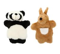 ORFOFE 2pcs Plush Animal Doll Gloves Hand Puppets for Soft Stuffed Puppet Role Play with Kangaroo and Panda Design