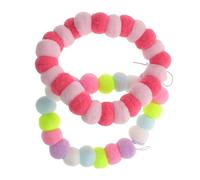 ORFOFE 2pcs Plush Ball Cat Collar Elastic Colorful Pet Necklace Comfortable for Outdoor Walks Parties Photo Shoots Birthday Dogs and Cats Random Color