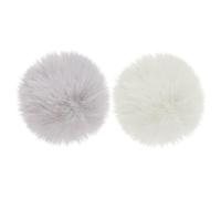 ORFOFE 2pcs Plush Bunny Tails Costume Accessories Soft Fluffy Rabbit Tail Props for Easter Party Cosplay Adults and White and Light Grey