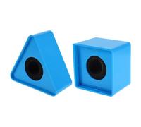 ORFOFE 2pcs Portable Microphone Logo Cube Flag Station with Square and Triangular Shapes in Navy, High Visibility and Easy Installation for Desktop Use and On-the-spot Interviews by News
