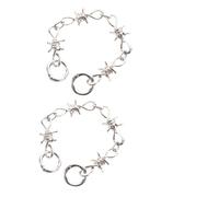 ORFOFE 2pcs Punk Alloy Shoe Chains for Shoes Metal Boot Accessories with Thorn Design Gothic Style Decoration for Men and Women in Daily Life Parties and Work