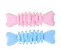 ORFOFE 2pcs Puppy Molar Toys Interactive Chewing Toys for Dogs Lightweight Fish Bone Design Promotes Oral Hygiene Dual for Breeds and Puppies