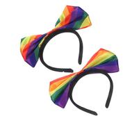 ORFOFE 2pcs Rainbow Hairband with Bowknot Lightweight Comfortable Women Headband Hair Accessories for Fashionable Decorative Hoop for Daily Wear and Gifts