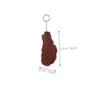ORFOFE 2pcs Realistic PVC Steak Keychain Mini Imitation Food Pendant with High Detail and Wear-resistant Material Cute Faux Food Display for Men Women Fun Goodie Bag Fillers and Key Fobs
