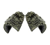 ORFOFE 2PCS Resin Turtle Basking Platform with Hiding Hole Dual-function Climbing Ramp and Shelter for Reptiles Tortoises Lizards Aquarium Decor Easy-clean Pet Habitat Accessory