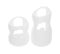 ORFOFE 2pcs Silicone Baby Bottle Covers Anti-Slip Feeding Bottle Protectors in White for Daily Life Use