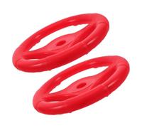 ORFOFE 2pcs Simulation Driving Steering Wheels for S Rocking Car Replacement Plastic Steering Wheel Parts Safe Interactive Car Accessories in Red