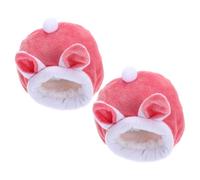 ORFOFE 2pcs Small Animal Bedding Hamster Sleeping Bed with Plush Insulation Skin Friendly Cotton Material Portable Winter Warming Nest for Hamsters Hedgehogs and Other Small Pets