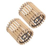ORFOFE 2pcs Small Handwoven Bamboo Pendant Lamp Shades, Vintage Lantern String Lights Covers for Garden, Patio, Balcony, Nursery Décor