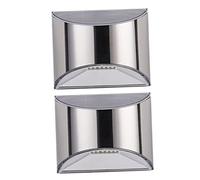 ORFOFE 2pcs Solar Wall Light Waterproof Outdoor Led Landscape Lights Stainless Steel Solar Powered Yard Pathway Garden Lamp