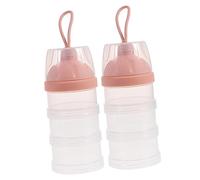 ORFOFE 2pcs Stackable Formula Dispenser Container for Travel Portable Milk Powder Holder with Strong Sealing for Go Each Holds for Easy Measurement
