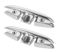 ORFOFE 2pcs Stainless Steel Boat Dock Folding Cleats Mooring Hardware for Kayaks Yachts Fishing Boats Corrosion-resistant Tie Down Cleats for Secure Docking and Nautical Use