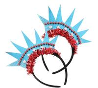 ORFOFE 2pcs Statue of Liberty Crown Hair Hoop for Independence Day Party | ABS Build, Photo Prop Ready, Comfortable All-day Wear, for Festival Attendees and Themed Events