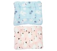 ORFOFE 2pcs Thickened Warm Bunny Bed Mats for Small Animals Plush Guinea Pig Cage Pads with Cute Pattern Soft Fleece Bedding for Cozy Winter Rest and Easy Machine Wash