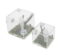 ORFOFE 2pcs Transparent Acrylic Breeding Box for Jumping Spiders and Insects with Breathable Side Clear Reptile Habitat Container for Small Bugs Crickets Snails and Praying Mantises