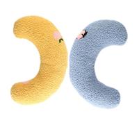 ORFOFE 2pcs U-shaped Cat Neck Pillows Small Soft Stuffed Cushions for Kitten and Cat Comfort Lightweight Portable Pet Sleeping Support Filling Blue and Yellow