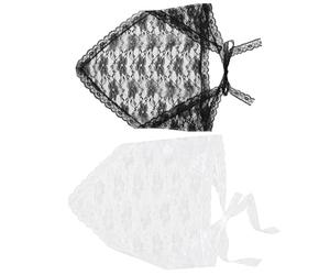 ORFOFE 2pcs Women's Mesh Lace Skirt Wrap Set, Hollow Out Lace Half Skirts Tie Side Wrap, Lightweight Sheer Mesh Cover Ups for Beachwear and Summer Casual, White and Black