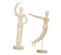 ORFOFE 2pcs Wooden Mannequin Dolls with Flexible Joints Unfinished Wood Figures for Artists Home Office Desk Decoration Poseable Human Figure Models for Drawing and Display