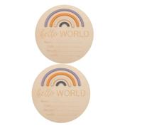 ORFOFE 2pcs Wooden Milestone Cards for Newborns Lightweight Nursery Name Announcement Signs Unisex Photo Props for Growth Documentation and Commemorative Photos