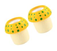 ORFOFE 2Pcs Wooden Mushroom Kaleidoscope Educational for, Smooth Polished Interactive Science Experiment Prop, Yellow Color, Birthday Suitable for Learning and Play Random Random Color