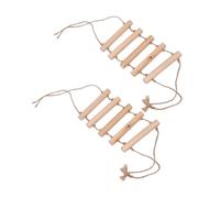 ORFOFE 2pcs Wooden Parrot Climbing Stair Swing for Birds Chewing Activity Ladder for Pet Parakeets Budgies Cockatiels Interactive Balance and Exercise Playground