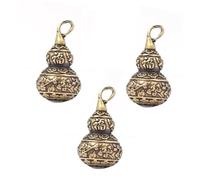ORFOFE 3 Pcs Brass Calabash Keychain Pendants with Vintage Gourd Design Unscrew Solid Copper Ornaments for DIY Charms Lightweight Accessories for Necklace Bracelet and Key Ring Craft