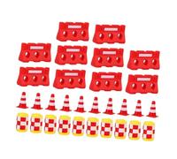 ORFOFE 30pcs Educational Mini Traffic Cones and Roadblocks for Realistic Red Cones Yellow Barriers Interactive Learning Playset to Teach Road Safety and Traffic Rules