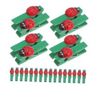 ORFOFE 30pcs Mini Wooden Photo Clips Small Ladybug Craft Pegs Lightweight Memo Card Holders for DIY Projects Party Displays and Organization