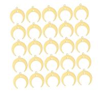 ORFOFE 30pcs Moon Pendants Copper Moon-shaped Charms Hole for Diy Jewelry Making Supplies Crescent Pendants Necklace Bracelet Keychain Craft Projects