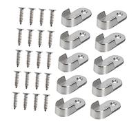 ORFOFE 30Pcs Oval Closet Rod End Supports Cast Metal Wardrobe Tube Support Brackets with Screws for Clothes Hanging Rod Furniture Accessories for Standard