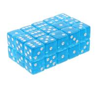 ORFOFE 30pcs Transparent Sky Blue Acrylic Dice with Rounded Corners Lightweight Dice for Board Games Party Accessories and Game Props