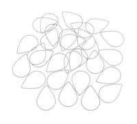 ORFOFE 30pcs Water Drop Shape Copper Charms for Jewelry Making Modern Teardrop Linking Rings for DIY Crafts Silver Tone Earring Necklace Accessories