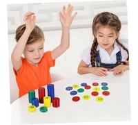 ORFOFE 320pcs Plastic Poker Chips Game Chips with Denominations for Math Learning Counting Sorting Party Supplies Family Entertainment and Poker Night