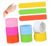 ORFOFE 36pcs Snap Slap Bracelets for Boys and Girls Boys, Silicone Wrist Bands White and Colorful Mix, Party Favors Bulk Set for Halloween Carnival and School Events
