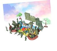 ORFOFE 37pcs Military Sand Table with Soldiers Tanks Aircraft Flags and Accessories DIY Simulation Scene Playset for Boys Imaginative Pretend Games and Learning
