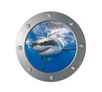 ORFOFE 3D Shark Wall Stickers for Boys and Girls Bedroom Underwater World Removable Wall Art Sturdy Waterproof Decal for Living Room Bathroom Window 30 X 30 CM