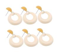 ORFOFE 3pairs Women's Round Earrings Geometric Hollow Out Earring Simple Acrylic for Everyday Wear Boho Style